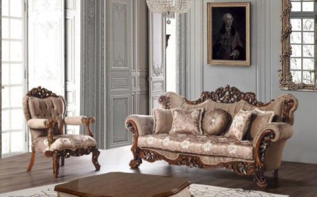 Sofa set 3+1 armchair seating coffee table sofa new sofas set style Art Deco