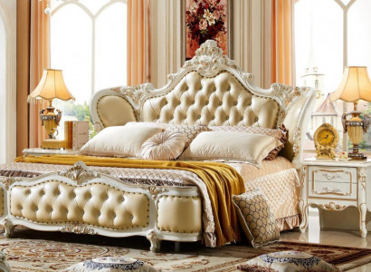 Chesterfield Beds Beige 180x200cm Bedroom Bed Leather New