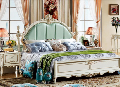 Luxury bed wooden bed bedroom with bedside tables 3-piece set beds new