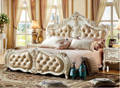 Chesterfield bed bedroom beds with 2x nightstands furniture 3-piece set
