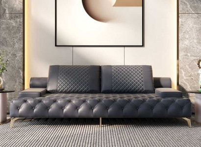 Sofa 3-seater furniture leather three-seater sofas living room style 3-seater Chesterfield