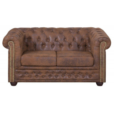 Chesterfield York Gobi 2 Seater Leather Couch Upholstered Sofas Couches New