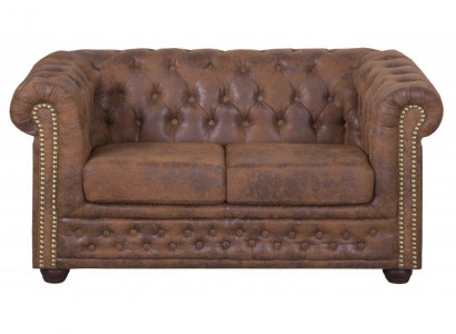 Chesterfield York Gobi 2 Seater Leather Couch Upholstered Sofas Couches New