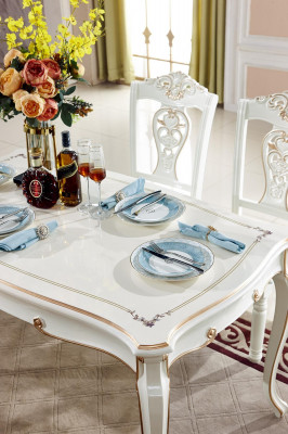Armchair White Luxury Dining Room Furniture Elegant Chairs Classic Wood