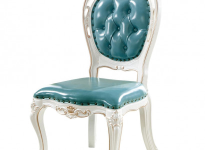 Chair Blue Luxury Dining Room Upholstered Leather Elegant Chairs Classic