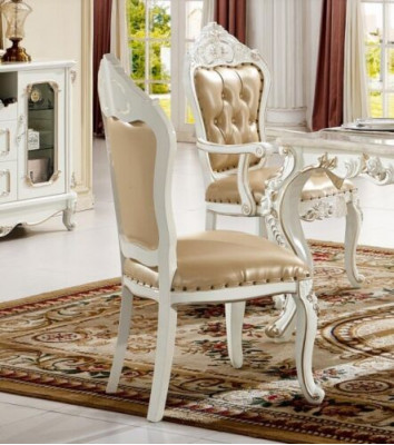 Classic Chesterfield Chair Dining Room Armchair Beige Armchair Single Baroque Style