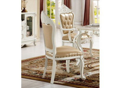 Classic Chesterfield Chair Dining Room Armchair Beige Armchair Single Baroque Style