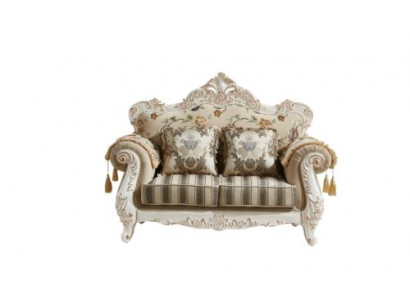 2-seater sofa beige luxury upholstery fabric living room classic couch
