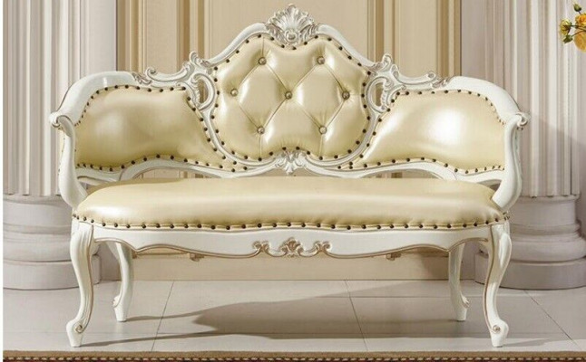 Bank Chesterfield Upholstered Sofa Leather Sofa Royal Bench Couch