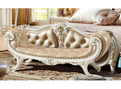 Bench bedroom chaise lounge stool ottoman Chesterfield leather new