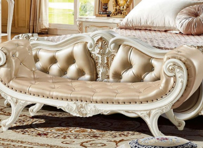 Bench bedroom chaise lounge stool ottoman Chesterfield leather new