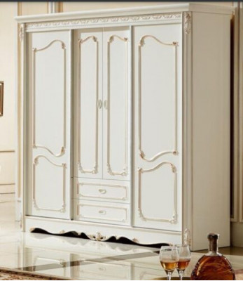 Classic wardrobe furniture wood cabinets bedroom white wood