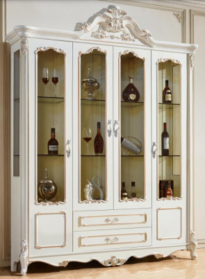 Display cabinets vitrines wood luxury living room furniture cabinet baroque