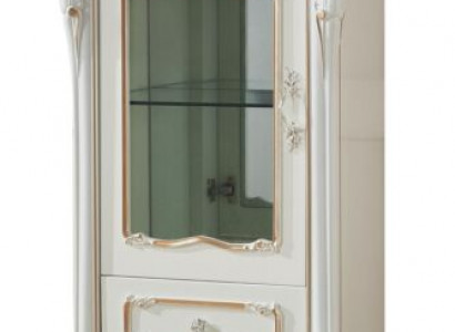Showcase white luxury living room furniture wood glass design cabinet classic