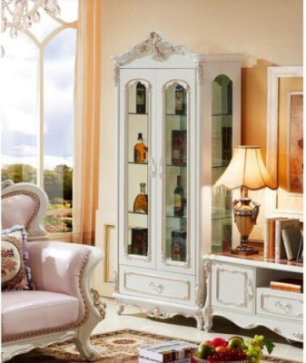 Classic display cabinet glass cabinet wooden cupboard white cabinets furniture interior