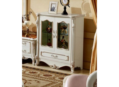Showcase Display Cabinet Wood Cabinet Glass Cabinets Color White Furniture Luxury