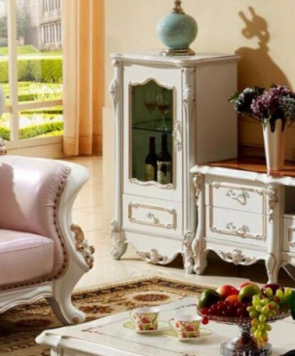 Showcase luxury cabinet wood style white glass new cabinets glass cabinet