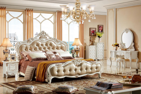 Bedroom Set White Design Elegant 2x Chest of Drawers Classic Furniture Luxury 2-piece.