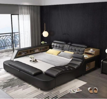 Double bed bedroom upholstered bed 180x200cm multifunction bed beds
