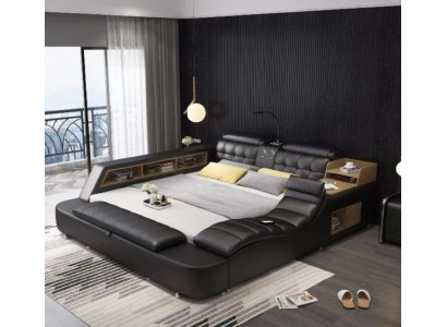 Double bed bedroom upholstered bed 180x200cm multifunction bed beds