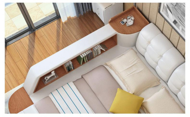 Upholstered Beds Modern Hotel Multifunctional New Double Luxury Design Leather