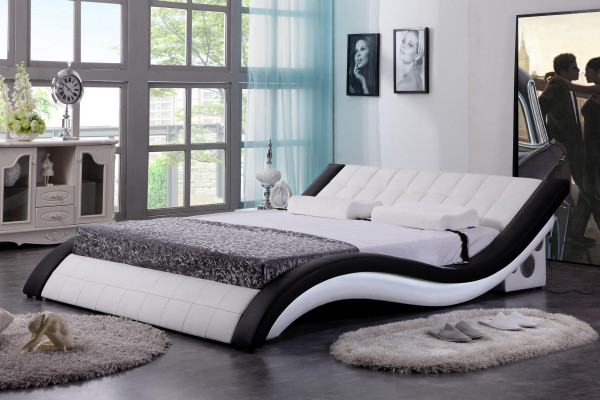 Bed Design Digital USB Beds Luxury Bedroom Furniture Leather Double