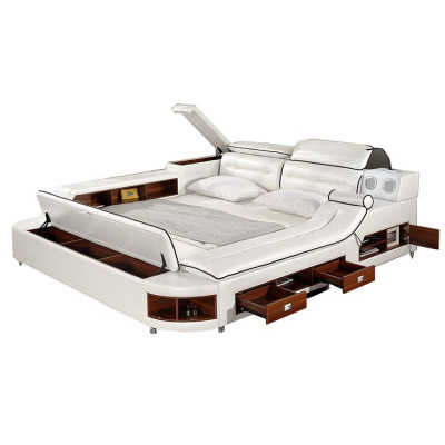 Multifunctional bed double beds hotel XXL big upholstered beds USB sound