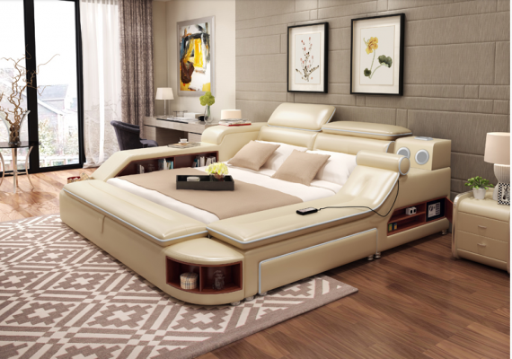 Bed Multifunction Safe Heat Lounger USB Sound Double Beds Feature New