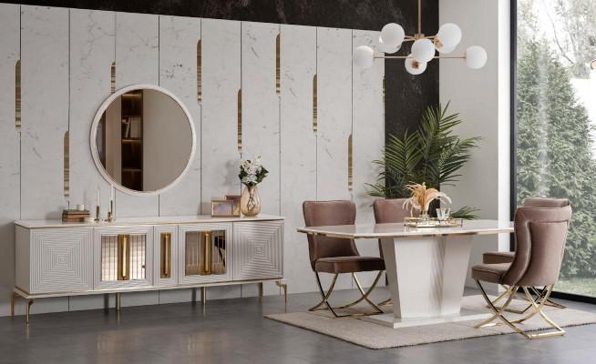 Modern column table tables dining room furniture table X column dining table new