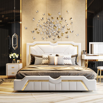 Design bed upholstery luxury double hotel beds matrimonial 180x200cm sleep