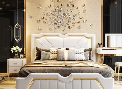 Design bed upholstery luxury double hotel beds matrimonial 180x200cm sleep
