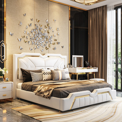 Design bed upholstery luxury double hotel beds matrimonial 180x200cm sleep
