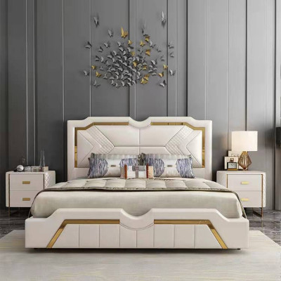 Design bed upholstery luxury double hotel beds matrimonial 180x200cm sleep
