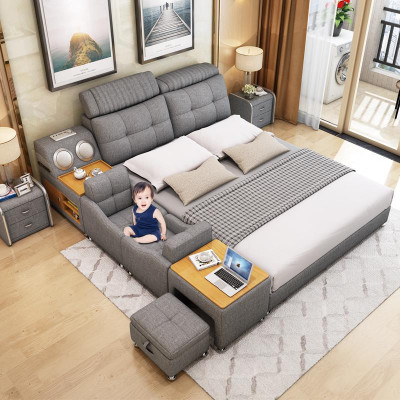 Bed frame beds 180x200cm hotel multifunction bed double beds