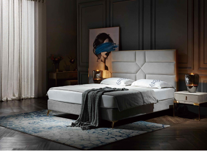 Luxury design bed, upholstered double hotel beds, king size 180x200cm bedroom