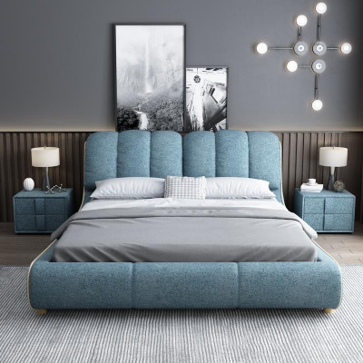 Design wood modern bed 180x200 bedroom couple luxury hotel beds