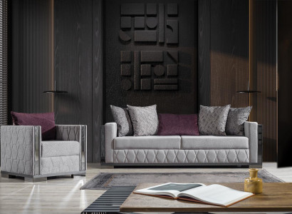 Silver sofa set couch seating cushions sofa set 3+1 seater couches