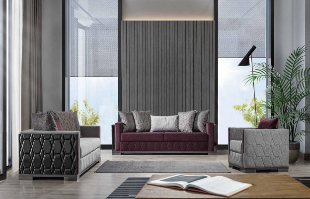 Silver sofa set couch seating cushions sofa set 3+1 seater couches