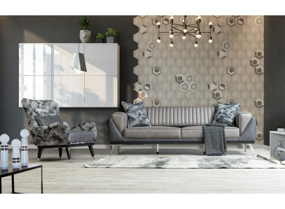 Sofa Set 3+1 Seater Living Room Set Sofa Armchair Sofa New Grey