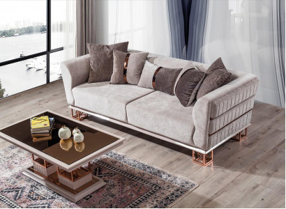 Sofa 3-seater modern couch sofas design sofa three-seater seat new brown