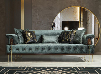 Sofa 3-seat sofas seating design couch three-seater luxury metal with fabric