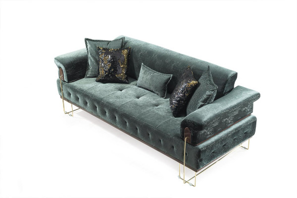 Sofa 3-seat sofas seating design couch three-seater luxury metal with fabric