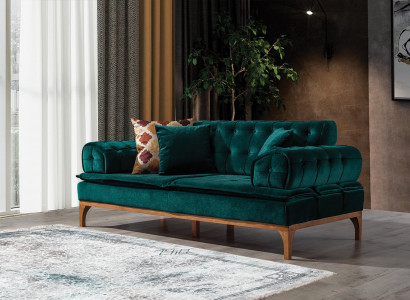 Luxury sofa, 3-seater sofas, seating fabric, design furniture, style textile new green