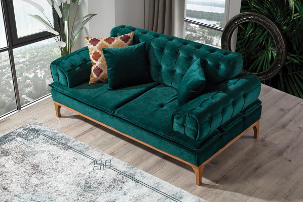 Luxury sofa, 3-seater sofas, seating fabric, design furniture, style textile new green