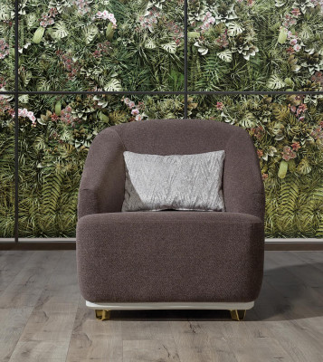 Armchair Single 1-Seat Sofa Couch Living Room Furniture Metal with Fabric