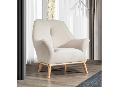 Relax Club Chair 1 Seater White Living Room Luxury Design Furniture Textile