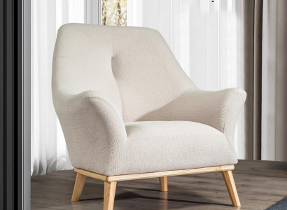 Relax Club Chair 1 Seater White Living Room Luxury Design Furniture Textile