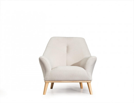 Relax Club Chair 1 Seater White Living Room Luxury Design Furniture Textile