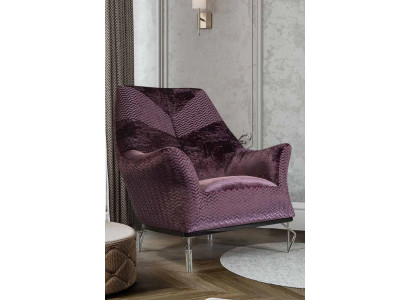 Armchair Single-Seater 1-Seater Upholstered Seat Designer Seat Fabric Modern Purple