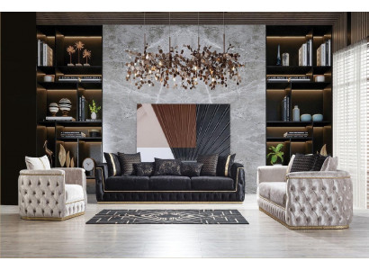 Sofa set suite sofas sofa armchair three-seater 3+3+1 seater fabric
